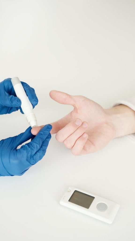 Visuele weergave van diabetes type 2 en insulineresistentie met focus op bloedglucosespiegels en alvleesklier functie